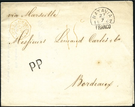 Stamp of Netherlands Colonies » Netherlands Indies 1867 Printed matter from Batavia 27.07.67 to Franc