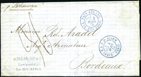 Stamp of Venezuela 1862-81, Seven covers through the French Packet li