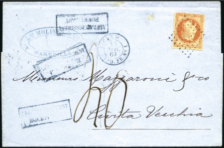 Stamp of France » Collections 1867-72, Quinze lettres avec cachet de lignes de l