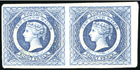 Stamp of Australia » New South Wales 1854 8d Diadem plate proof in right marginal pair 