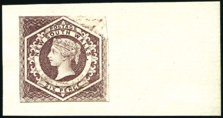 Stamp of Australia » New South Wales 1854 6d Diadem trial proof in purple-brown, waxed 