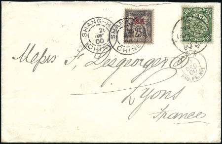 Stamp of China 1900 Cover to France with CIP 4c in combination wi