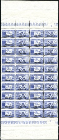 Stamp of Italy » Trieste » Italy Trieste Zone A 1954 Parcel Post (pacchi postale) L1000 comb perfo