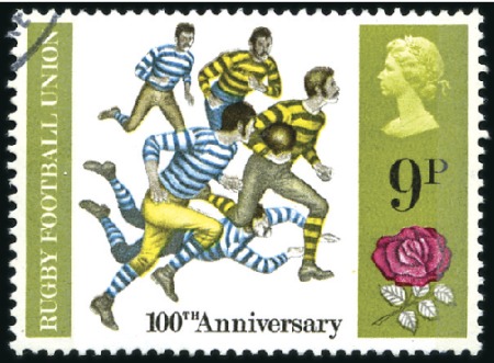 Stamp of Great Britain » Queen Elizabeth II 1971 Anniversaries 9p with MYRTLE-GREEN OMITTED, j