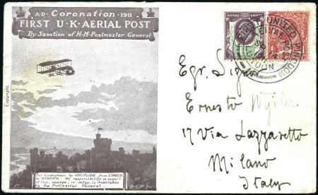 Stamp of Great Britain » King George V 1911 UK Aerial Post, group of 3 envelopes, differe