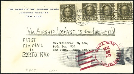 Stamp of United States 1925 Selection of 14 Airship covers USA to Bermude