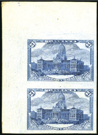 Stamp of Argentina 1910 12c Bright Blue imperf. plate proof on card w