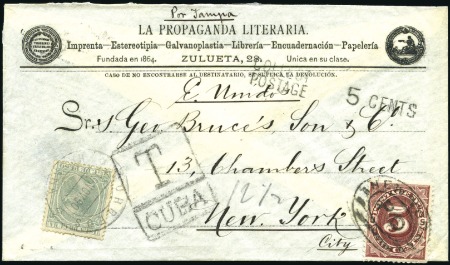 Stamp of Cuba 1889-90, Two Advertising envelopes of "La propagan