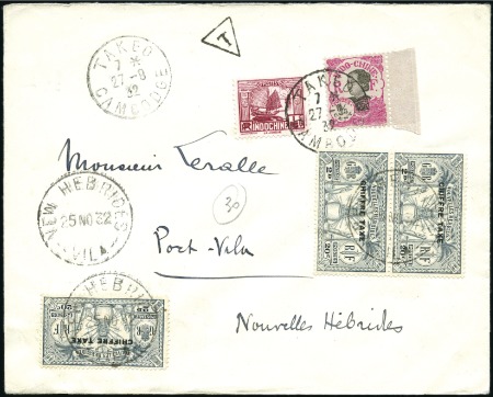 Stamp of New Hebrides POSTAGE DUES: 1932-80, Group of 31 covers with a m