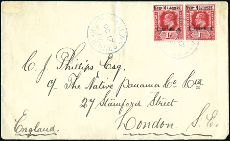 Stamp of New Hebrides 1910 (Oct 17) Commercial envelope to the UK with 1