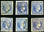 Stamp of Greece » Large Hermes Heads » 1875-80 Printed on cream paper with figures at back 20L, the six main colours in very fine to superb used examples