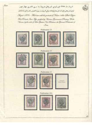 Stamp of Persia » Collections, Lots etc. 1876-94 Nasser-ed-din Shah Qajar: Attractive mint and used collection neatly mounted on fourteen Persiphila pages