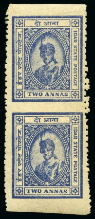 Stamp of Indian States » Idar 1944 2a blue, mint imperforate between vertical pair, fine (SG £130)