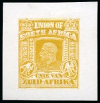 Stamp of South Africa » Union & Republic of South Africa 1911 (Jan) 1/2d, 1d, 3d, 4d and 5s "Mackay" unadopted essays in yellow