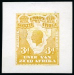 Stamp of South Africa » Union & Republic of South Africa 1911 (Jan) 1/2d, 1d, 3d, 4d and 5s "Mackay" unadopted essays in yellow