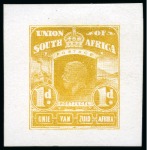 Stamp of South Africa » Union & Republic of South Africa 1911 (Jan) 1/2d, 1d, 3d, 4d and 5s "Mackay" unadopted essays in yellow