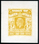 Stamp of South Africa » Union & Republic of South Africa 1911 (Jan) 1/2d, 1d, 3d, 4d and 5s "Mackay" unadopted essays in yellow