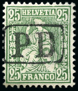 Stamp of Switzerland / Schweiz » Sammlungen 1862-90, Sammlung SITZENDE HELVETIA gezähnt in einen