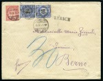 Stamp of Switzerland / Schweiz » Nachportomarken (Auslandsbriefe) 1870-90, Partie 9 Nachportobriefe Inland und Ausland,