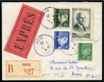 Stamp of France Variété de couleur sur le 1F20 +1F40 Pétain en bleu-gris