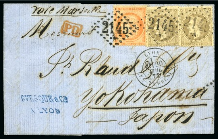 Stamp of France Lettre de Lyon 20.07.1872 pour le Japon avec 40c Siège