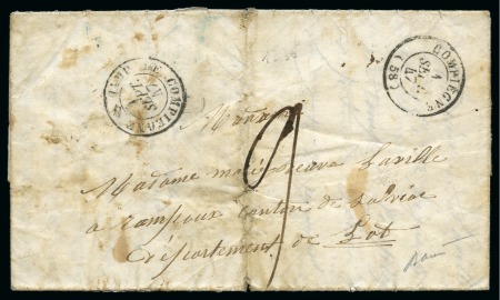 Stamp of France Rare càd CAMP DE COMPIEGNE 04.09.1847 sur lettre datée
