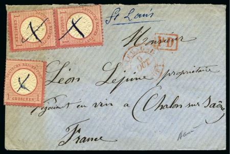 Stamp of France » Alsace-Lorraine Lettre de Saint Louis (à la plume) pour Chalons sur