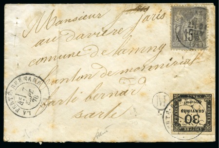 Stamp of France » Timbres-Taxe 30c Taxe carré obl. La Ferté-Bernard 07.09.1878 sur