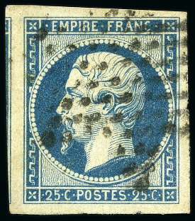 Stamp of France 25c Napoléon ND avec très grandes marges dont voisin