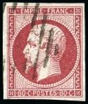 Stamp of France 80c Napoléon ND, un exemplaire avec rare oblitération
