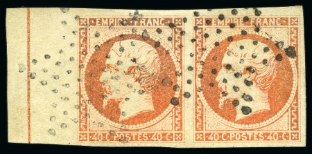 Stamp of France 40c Napoléon ND en paire avec filet d'encadrement