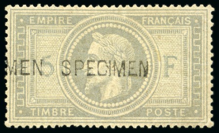 Stamp of France 5F Empire surchargé SPECIMEN, neuf avec ch., TB, rare,