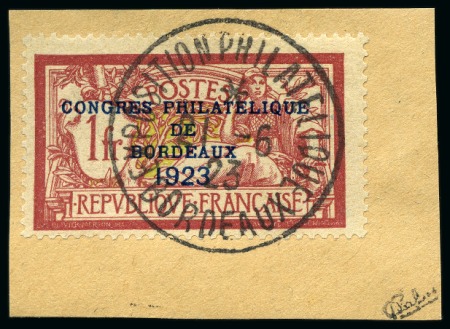 Stamp of France 1923 Congrès Philatélique de Bordeaux obl. càd de