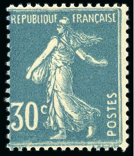 Stamp of France 1924-26 Semeuse 30c bleu Type IIC, neuf sans ch., TB,