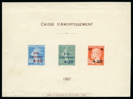 Stamp of France 1927 Caisse d'amortissement Yv. 246/248 en épreuve
