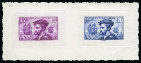Stamp of France 1934 Jacques Cartier en épreuve de luxe collective,