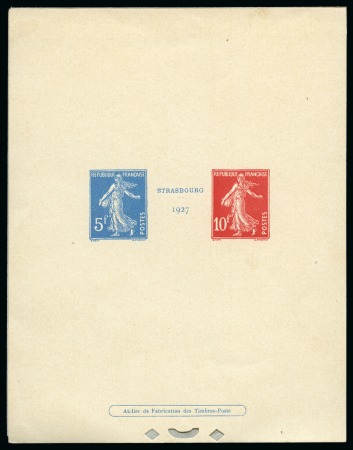 Stamp of France » Blocs et Feuillets 1927 Bloc-feuillet de Strasbourg en épreuve de luxe