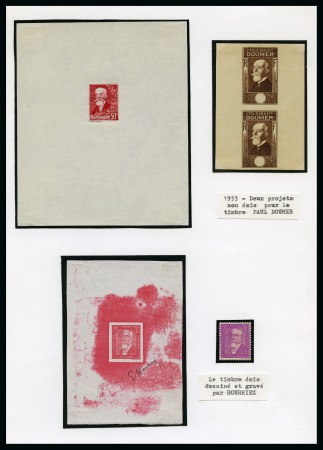 Stamp of France 1933 Doumer, une épreuve du projet non adopté à