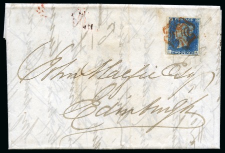 Stamp of Great Britain » 1840 2d Blue (ordered by plate number) 2d blue, plate 1 AL, good to very large margins, tied