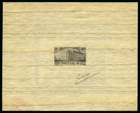 Stamp of France 1939 90c +35c Ministère des PTT en épreuve d'artiste