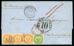 Stamp of Great Britain » British Post Offices Abroad » Guadeloupe 1865 Folded cover to USA franked French Colony Eagles