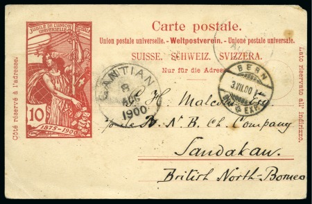 Stamp of North Borneo North Borneo 1900. Incoming postal card from Switzerland