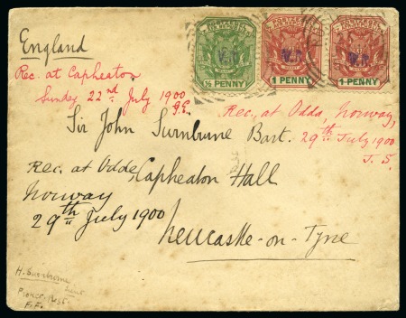 Stamp of South Africa » Anglo Boer War Boer War 1900. Rustenburg Transvaal sent to Newcastle-on-Tyne