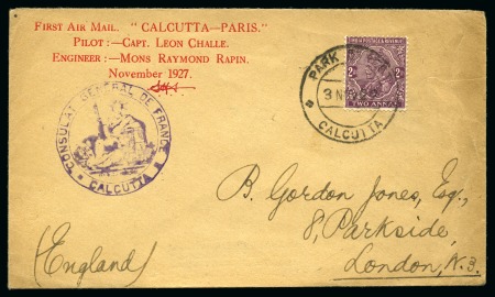 Stamp of India 1927  Cover to Englandwith printed endorsement in red:
