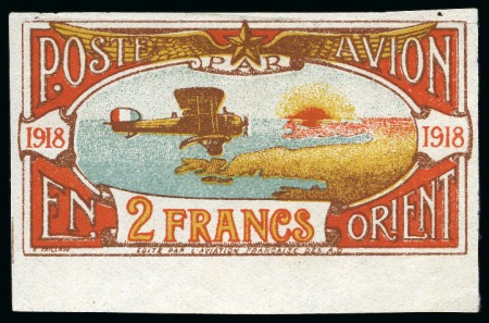 Stamp of Turkey » French Post Offices 1918 Air semi-official 2f red, brown, yellow and blue,