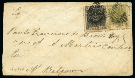 Stamp of Portuguese Colonies » Portuguese India 1882 (Jan) Envelope to Belgaum bearing Crown 1 1/2r and 4 1/2r
