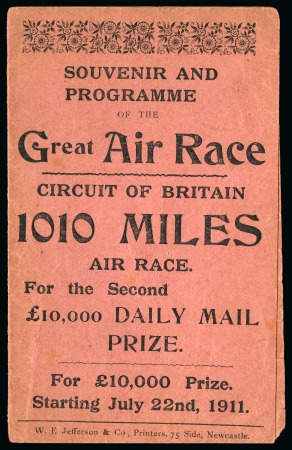 Stamp of Great Britain » King George V 1911 (Jul 22) "Souvenir and Programme of the Great Air Race Circuit of Britain 1010 Miles Air Race For the Second £10,000 Daily Mail prize"