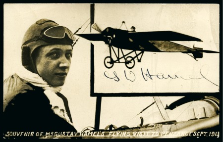 Stamp of Great Britain » King George V 1913 Picture postcard of Gustav Hamel signed by him