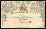 Stamp of Great Britain » 1840 Mulreadys & Caricatures 1840 1d Mulready envelope, stereo A160, with SOUTHAMPTON / SHIP LETTER