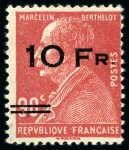 Stamp of France » Poste Aérienne 1928 ILE DE FRANCE 10F sur 90c Berthelot avec variété
